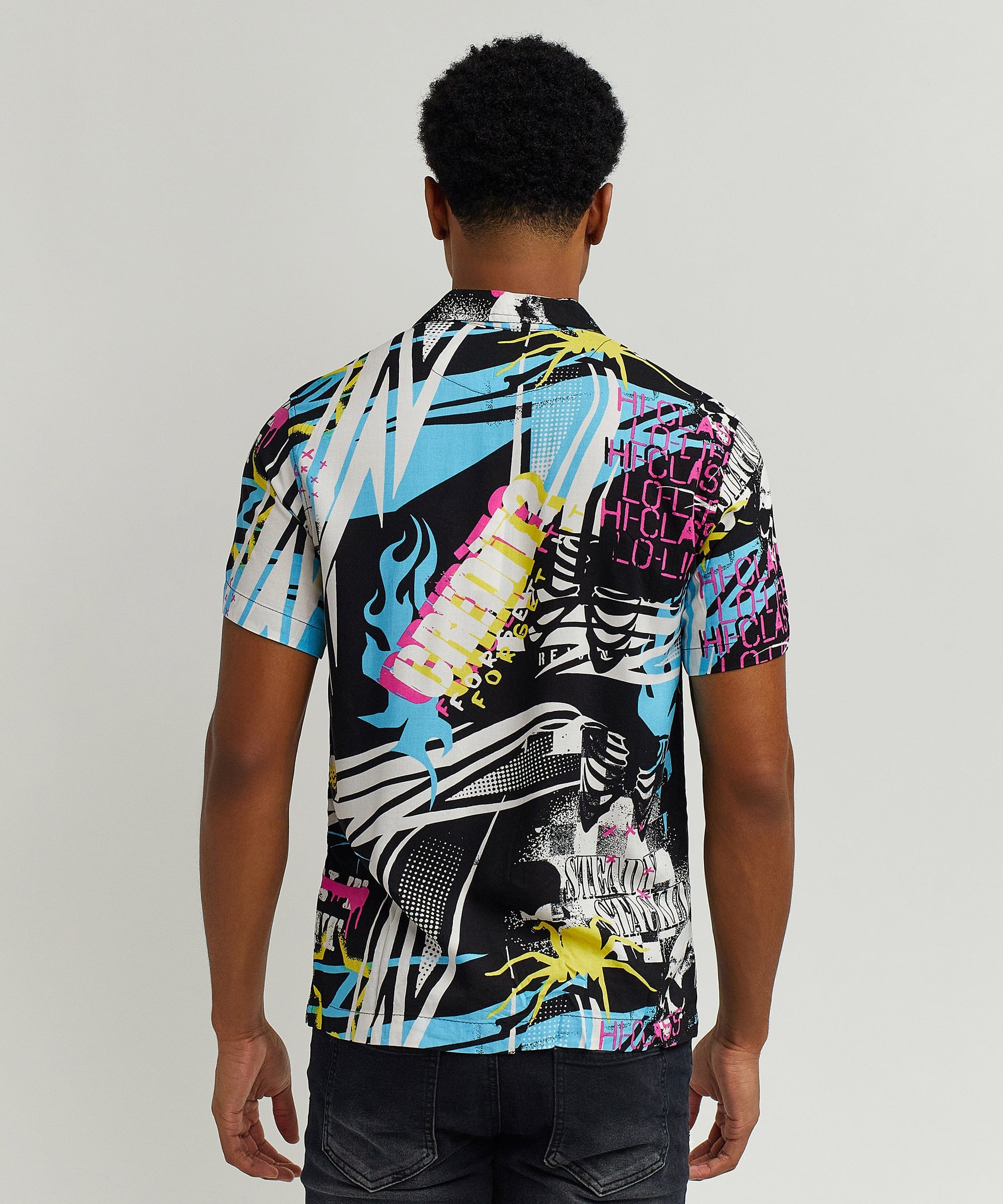 Don't Quit Button Down Short Sleeve Shirt - Black