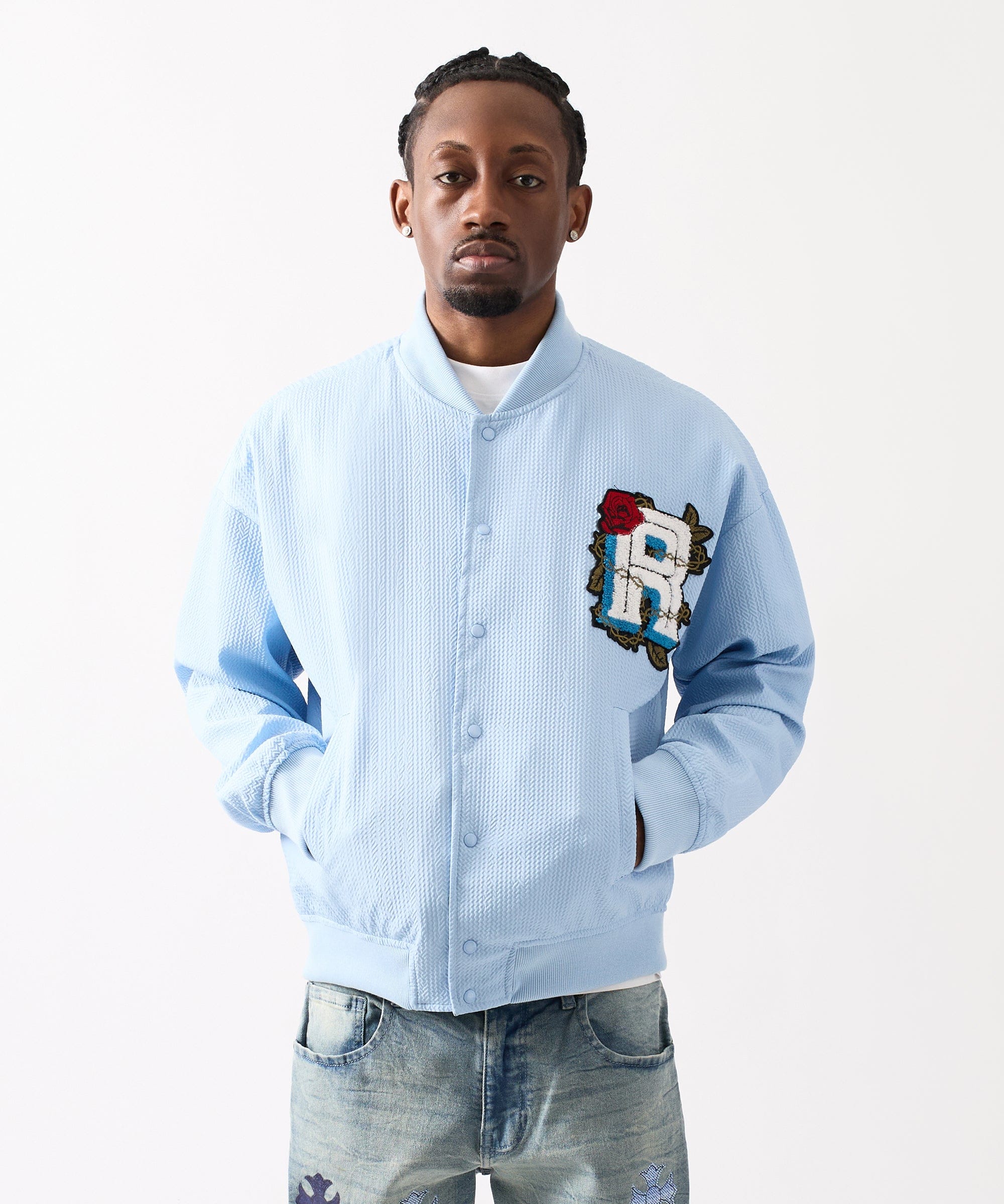 Coaches Chenille Jacket - Light Blue